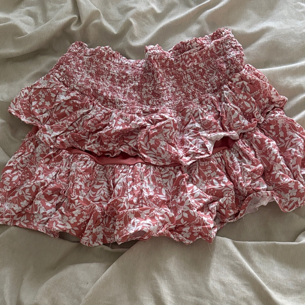 Floral Pink Mini Skirt